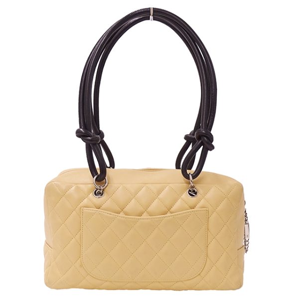 2 Chanel Cambon Lambskin Handbag Beige