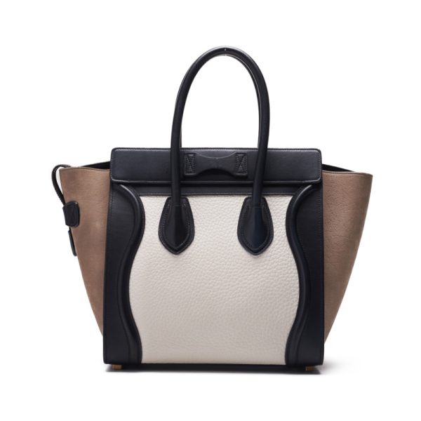 2 Celine Luggage Micro Handbag Leather Gray