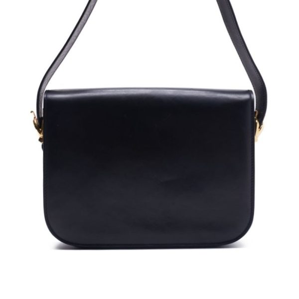 2 Celine Carriage Calf Leather Shoulder Bag Black