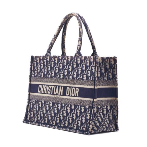 2 Dior Oblique Book Canvas Tote Bag Navy