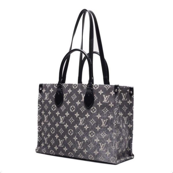 2 Louis Vuitton On The Go MM Jacquard Tote Bag Noir BlackWhite