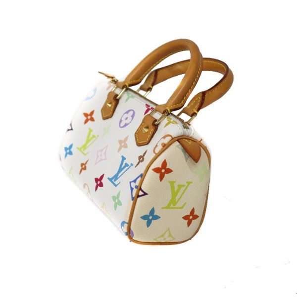 2 Louis Vuitton Mini Speedy Shoulder Handbag Monogram Multicolor