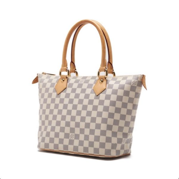 2 Louis Vuitton Damier Azur Saleya PM Tote Bag White