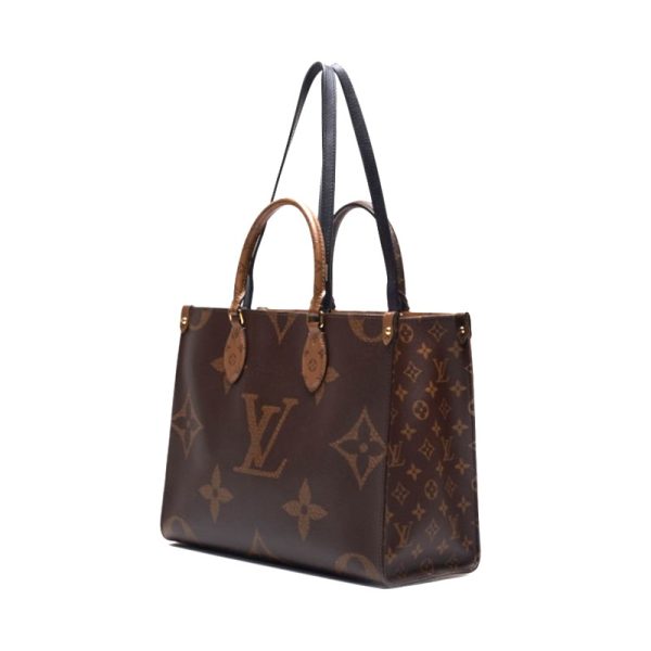 2 Louis Vuitton On The Go MM Monogram Giant Tote Bag Brown