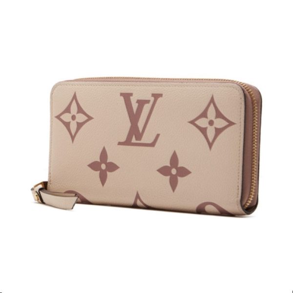 2 Louis Vuitton Monogram Empreinte Leather Long Wallet Beige