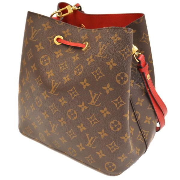 2 Louis Vuitton NeoNoe Shoulder Bag Monogram Canvas Brown Red