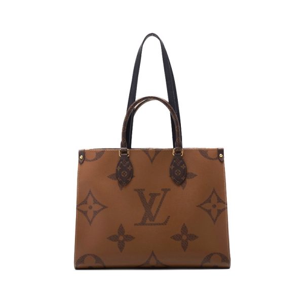 2 Louis Vuitton On The Go MM Monogram Giant Tote Bag Brown