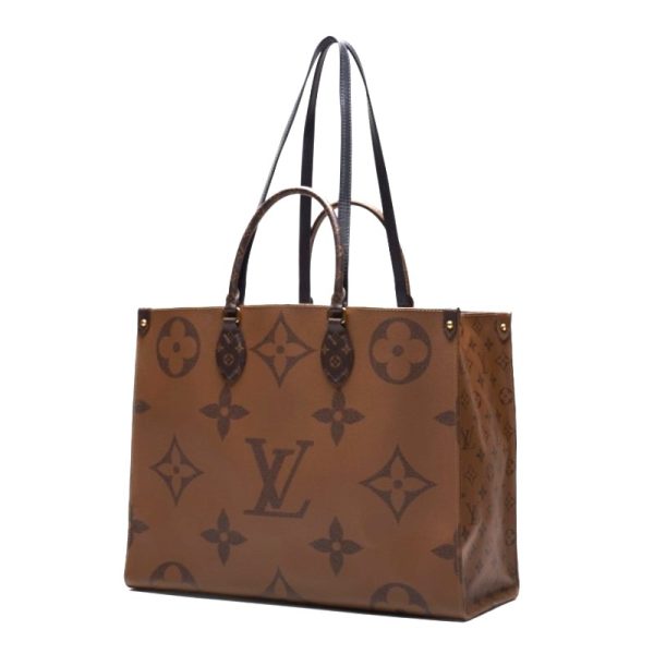 2 Louis Vuitton On The Go GM Monogram Giant Tote Bag Brown