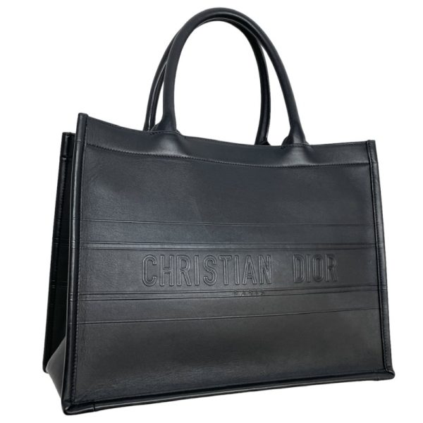 2 Christian Dior Book Calfskin Tote Bag Black