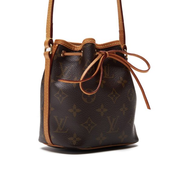 2 Louis Vuitton Nano Noe Leather Shoulder Bag Brown