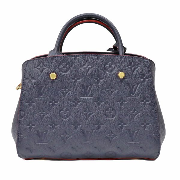 2 Louis Vuitton Montaigne BB Monogram Leather Handbag Navy