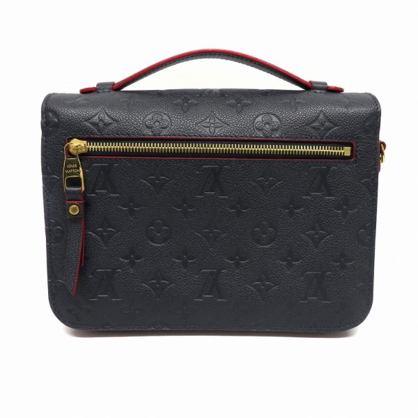 2 Louis Vuitton Pochette Metis MM Monogram Cloth Bag Marine Rouge