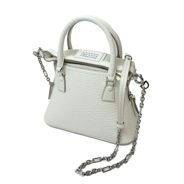 2 Maison Margiela 5AC Micro Grainy Leather Handbag White