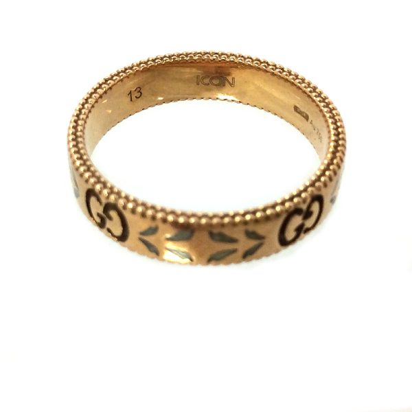 20 6171 02u Gucci Interlocking G Ring Size 12 K18PG D0009ct Pink Gold