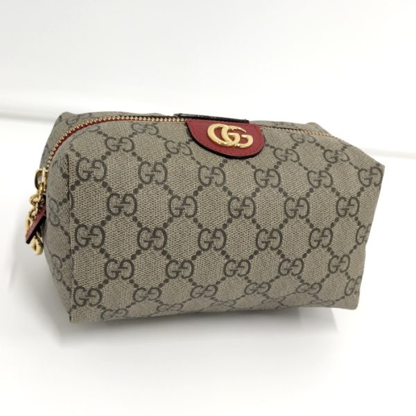 2000088258300073 1 Gucci GG Supreme Cosmetic Pouch Beige