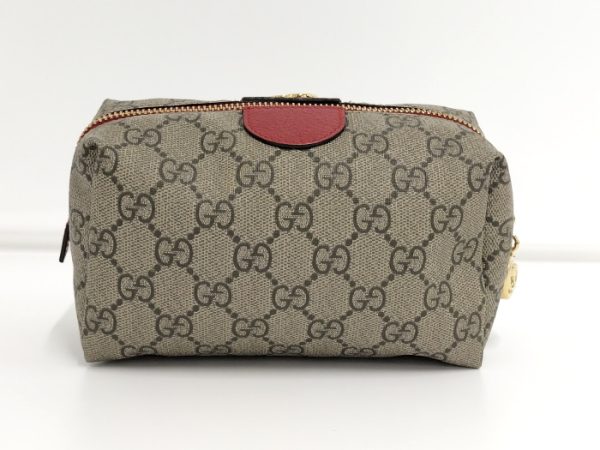 2000088258300073 2 Gucci GG Supreme Cosmetic Pouch Beige