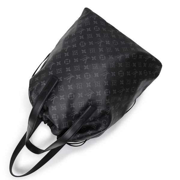 200009101019 5 Louis Vuitton Hippo Light Tote Bag Monogram Eclipse Leather Black Silver Hardware Pouch