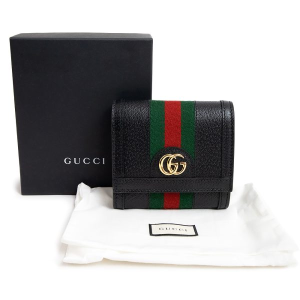 200011327019 2 Gucci Ophidia Marmont Wallet Calfskin Leather Black Gold