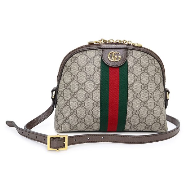 200012739019 Gucci Ophidia Shoulder Bag Crossbody GG Supreme Canvas Leather Brown Beige Red Green Gold Hardware