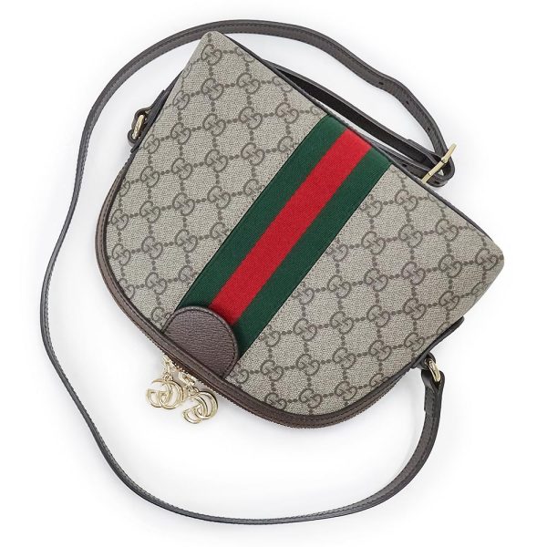 200012739019 6 Gucci Ophidia Shoulder Bag Crossbody GG Supreme Canvas Leather Brown Beige Red Green Gold Hardware