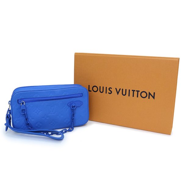 200101018018 2 LOUIS VUITTON Pochette Volga Clutch Pouch Bag Blue