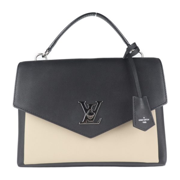 2014103007237 1 Louis Vuitton My Lock Me 2way Handbag Leather Vanille Noir