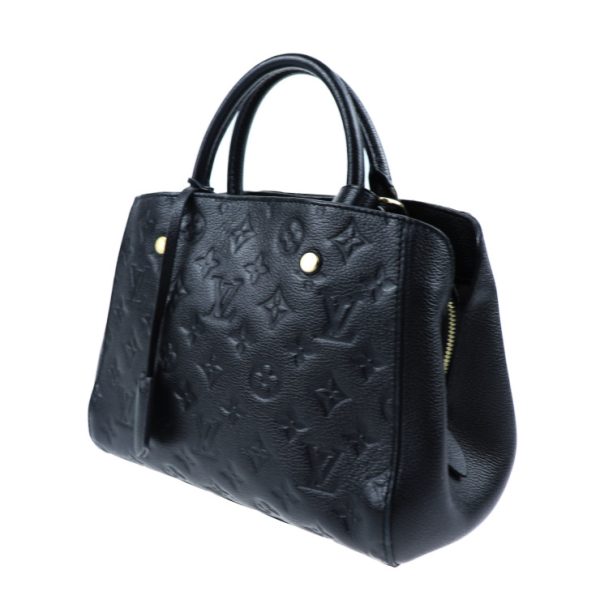 2022013007174 1 Louis Vuitton Montaigne BB Handbag Monogram Empreinte Tote Bag Black