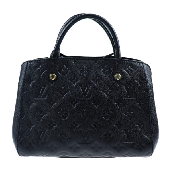 2022013007174 3 Louis Vuitton Montaigne BB Handbag Monogram Empreinte Tote Bag Black