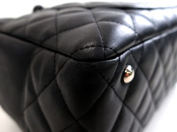 20803k06 4 Chanel Cambon Line Matelasse Genuine Leather Bowling Handbag Black