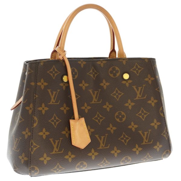 21 2867 Louis Vuitton Montaigne BB Monogram Canvas Brown Shoulder Bag Handbag