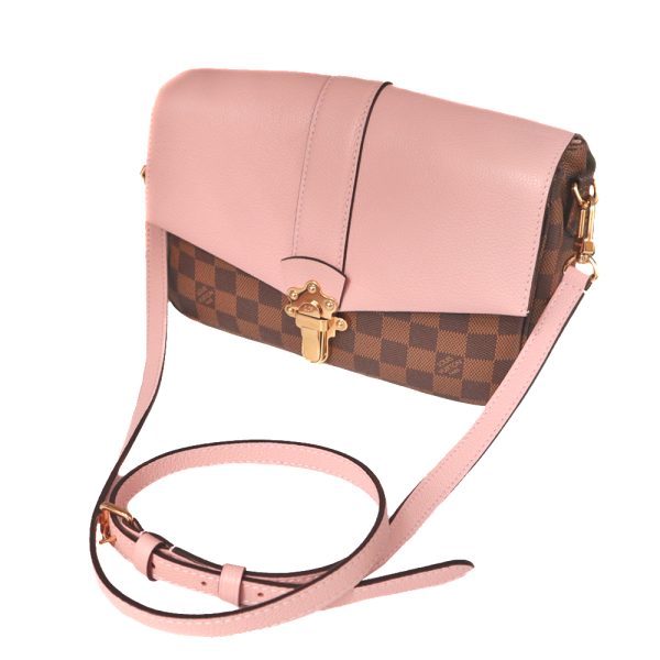 21 5379 145 Louis Vuitton Clapton Damier Canvas Pink Shoulder Bag Ebene Crossbody Bag