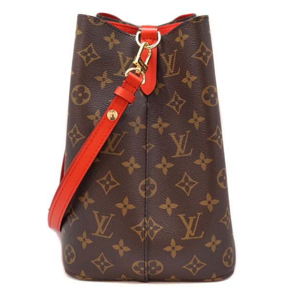 21 6461 2 Louis Vuitton NeoNoe One Shoulder Bag Monogram Canvas Coquelicot Brown Red