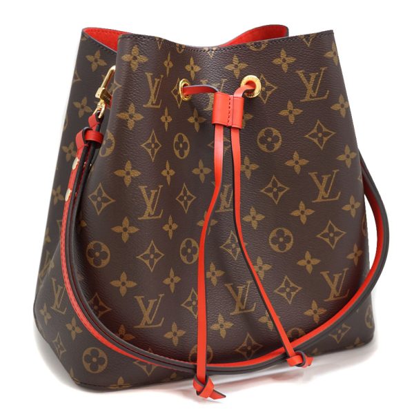 21 6461 Louis Vuitton NeoNoe One Shoulder Bag Monogram Canvas Coquelicot Brown Red