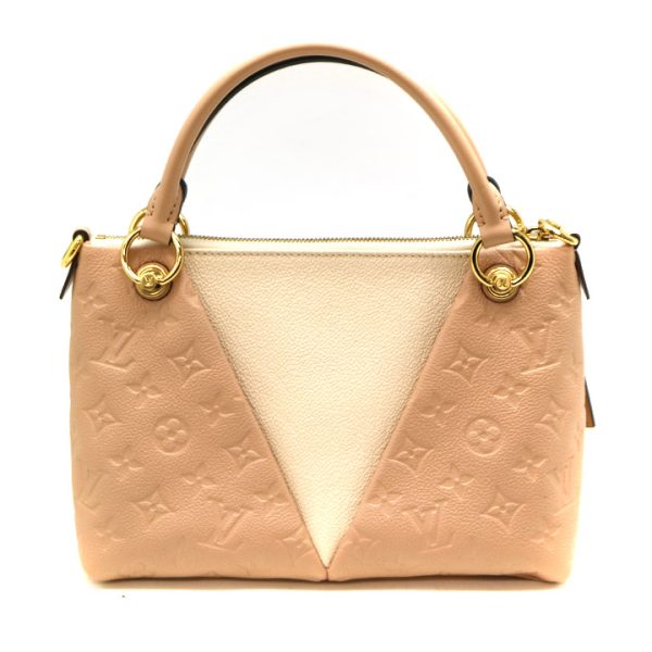 21 7350 2 LOUIS VUITTON V Tote BB Handbag Shoulder Bag Monogram Empreinte Rose Creme Beige