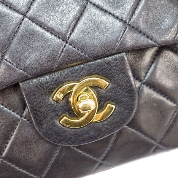 21 8442 9 Chanel Chain Lambskin Leather Shoulder Bag Black