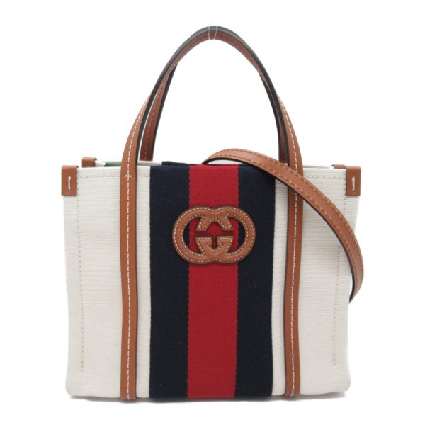 2100301129276 3 Gucci Interlocking G Tote Bag Canvas Leather White