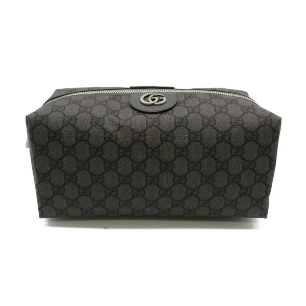 2101217484459 1 Gucci GG Supreme Leather Cosmetic Pouch Gray