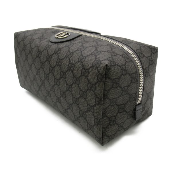 2101217484459 2 Gucci GG Supreme Leather Cosmetic Pouch Gray