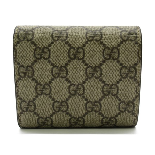 2101217529099 2 Gucci GG Supreme Canvas Tri fold Wallet Beige Ebony