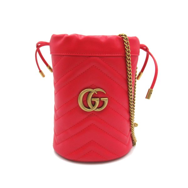 2101217607858 1 Gucci GG Marmont Mini Bucket Bag Leather Red