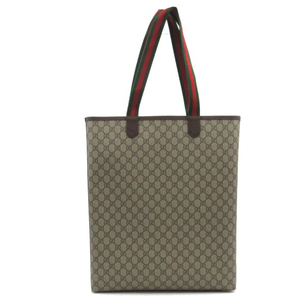 2101217626293 2 Gucci GG Supreme Tote Bag PVC Coated Canvas Beige Brown