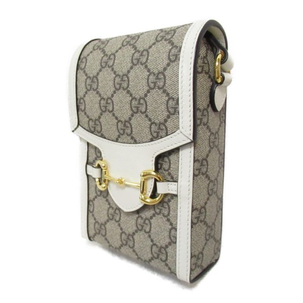 2101217810500 4 Gucci Horsebit Shoulder Bag GG Supreme Canvas White