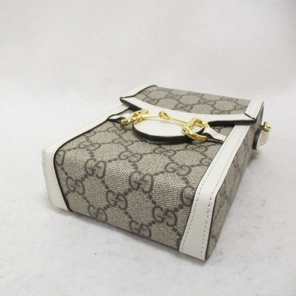 2101217810500 5 Gucci Horsebit Shoulder Bag GG Supreme Canvas White