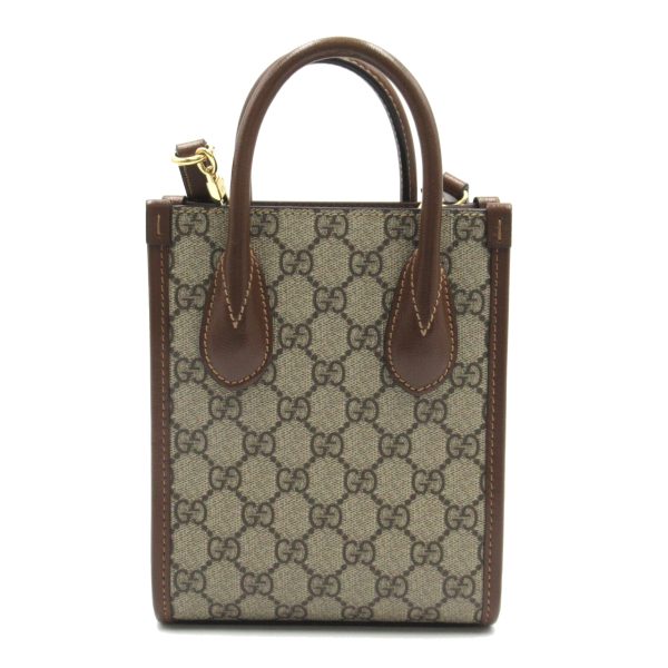 2101217819305 2 Gucci Interlocking G Mini Tote Bag Canvas and Leather Brown