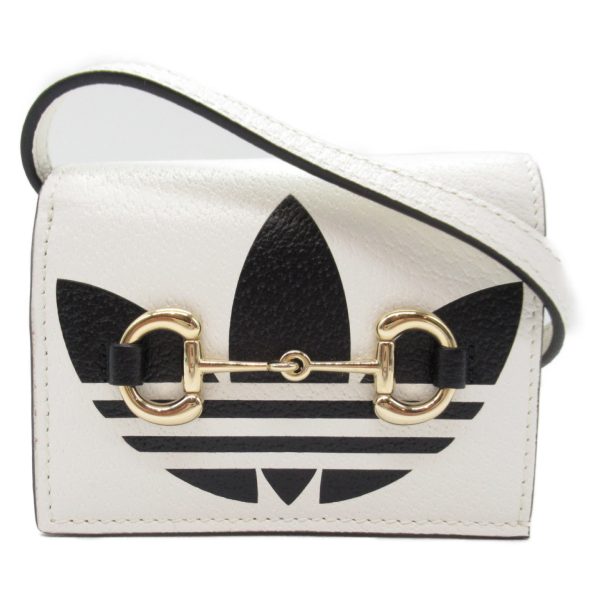 2101217872638 1 Gucci x adidas Shoulder Compact Wallet Leather White