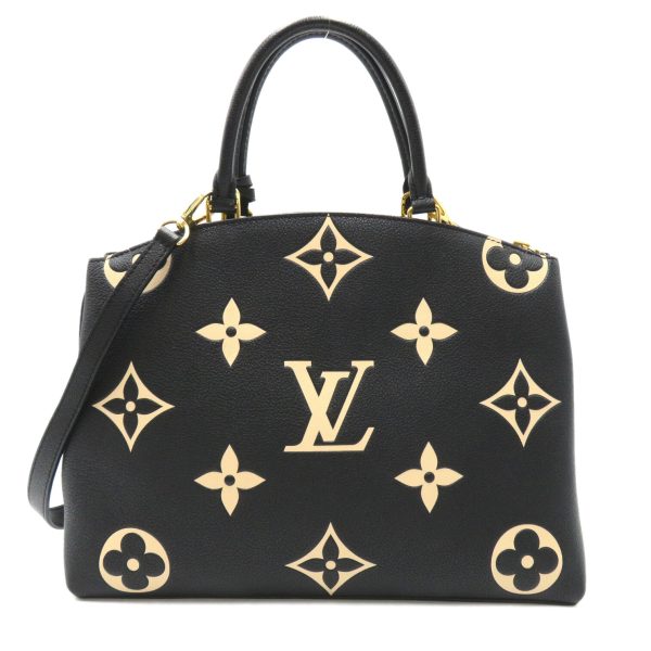 2101217885058 2 Louis Vuitton Grand Palais MM 2 Way Shoulder Bag Leather Monogram Empreinte Womens BlackBeige