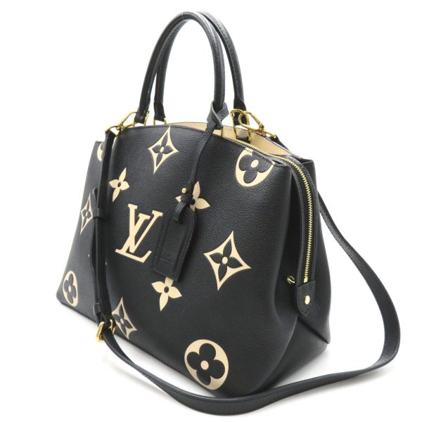 2101217885058 3 Louis Vuitton Grand Palais MM 2 Way Shoulder Bag Leather Monogram Empreinte Womens BlackBeige