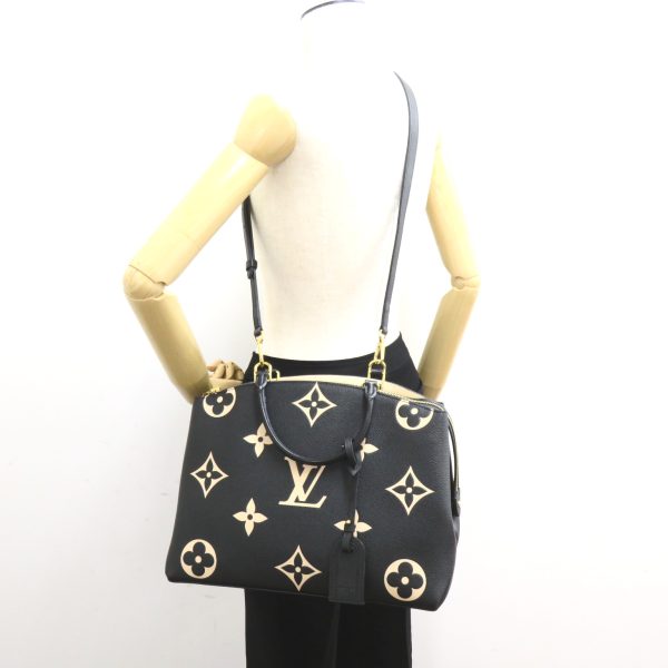 2101217885058 5 Louis Vuitton Grand Palais MM 2 Way Shoulder Bag Leather Monogram Empreinte Womens BlackBeige