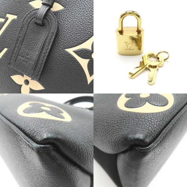 2101217885058 9c Louis Vuitton Grand Palais MM 2 Way Shoulder Bag Leather Monogram Empreinte Womens BlackBeige