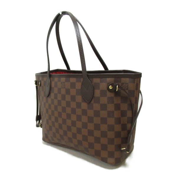 2101217887502 4 Louis Vuitton Neverfull PM Tote Bag PVC Coated Canvas Damier Handbag Pouch Brown